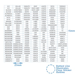 210pcs On Off Light Switch Adhesive Sticker Labels - Black Print Clear Adhesive - Home Kitchen Bathroom Office Words Decal Text Lettering