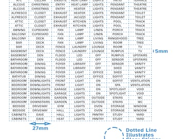 210 stuks aan uit lichtschakelaar zelfklevende stickerlabels - zwarte print doorzichtige lijm - thuis keuken badkamer kantoor woorden sticker tekst belettering