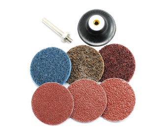 6 szt. 50 mm podkładek ściernych z 6 mm podkładką oporową do narzędzi - 6-ziarnistość szlifierki papier ścierny papier ścierny ścierny polerowanie podkładka wiertła obrotowego