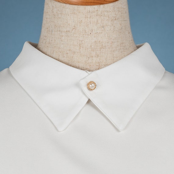 Cute White Layered Removable Collar - Polyester Faux Blouse Bib For Women