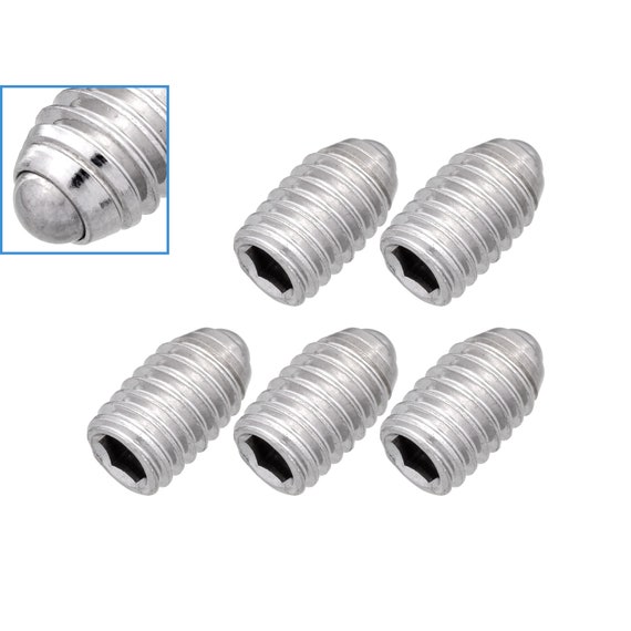 5 Stk M6 x 10mm Gewinde Kugel Feder Kolben Edelstahl 25N max Last Schraub Schraube  Schrauben Hex Sockel Punkt Grub Indexierung Positionierwerkzeug - .de