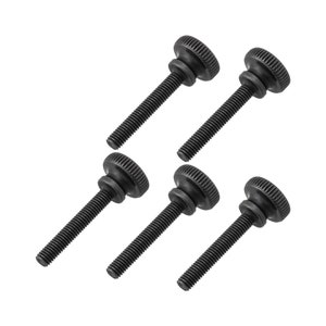 5個 M5 x 30 mm ブラック つまみネジ ローレットヘッド カーボンスチール 手締め 緩め ナット ロック クランプ ねじ付き ローレットボルト 締め付けツール