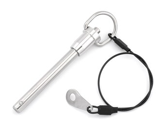 8mm x 60mm Quick Release Ball Lock Pin With 26cm Wire Cable Stainless Steel Self Locking Fasten Push Pull In Out Shaft Security Bolt Tool
