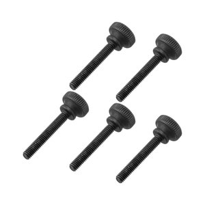 5個 M4 x 25 mm ブラック つまみネジ ローレットヘッド カーボンスチール 手締め 緩め ナット ロック クランプ ねじ付き ローレットボルト 締め付けツール