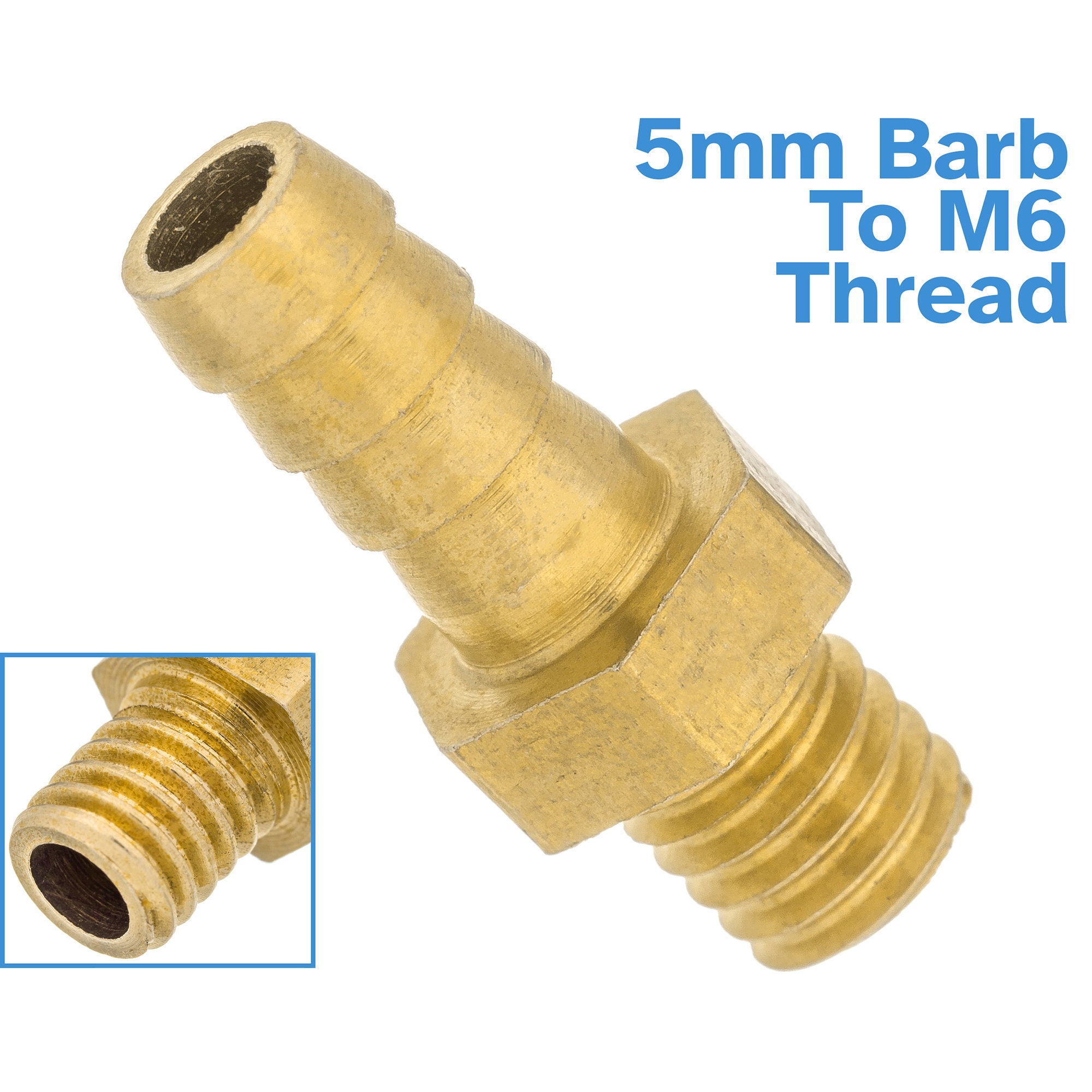 Raccordo Dritto In Ottone M6 X 1,0 Maschio – Attacco Per Tubo 5 Mm – Coyote Moon (Taiwan)