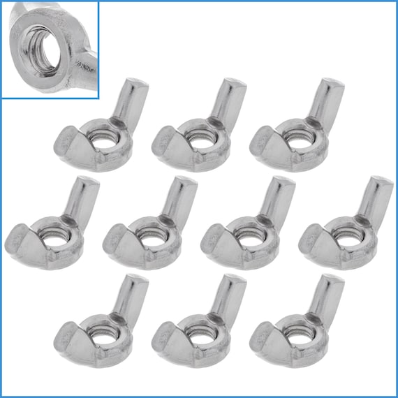 Uxcell #8-32 Wing Nuts – 304 Stainless Steel Butterfly Nuts, Hand-Tighten Fasteners For Quick Adjustments (10-Pack)