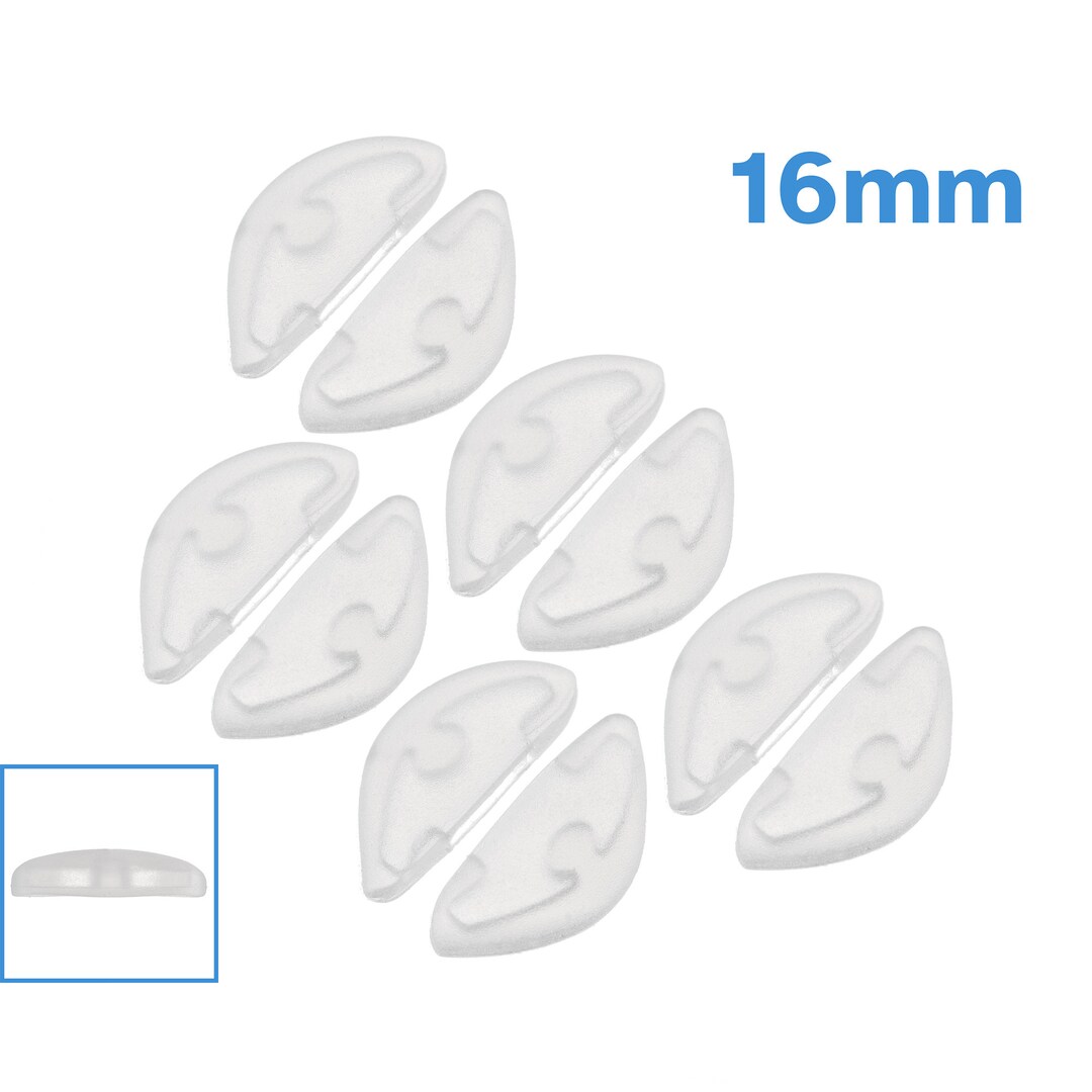 5 Pairs 16mm X 7mm Slot in Nose Pads Frosted Silicone Eyeglass Glasses
