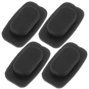 Puede incluir: Cuatro parachoques de goma negra, cada uno con un centro rectangular ligeramente elevado. Estos parachoques están diseñados para proteger las superficies de arañazos y abolladuras.