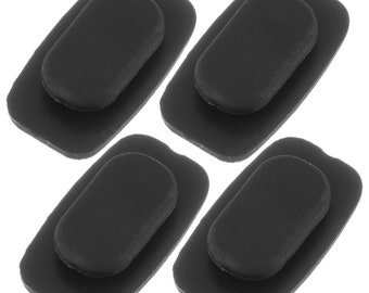 4pcs Black Silicone 11mm x 6mm Rectangle Nose Pads Push In Eyeglass Glasses Reading Specs Spectacles Anti Non Slip Insert Slotted On Part