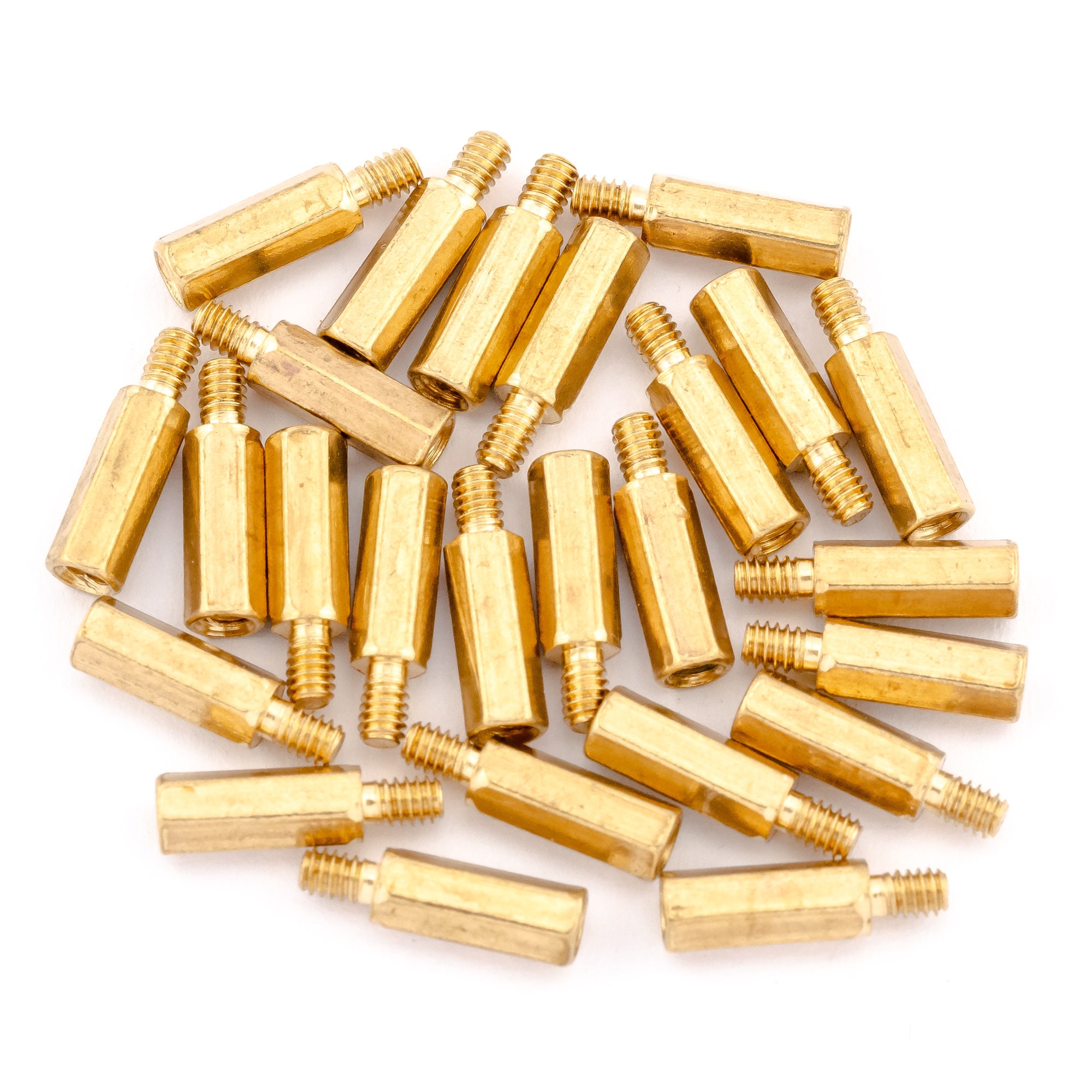 Distanziali Esagonali In Ottone M6 X 20 Mm + 8 Mm – Maschio-Femmina – 3 Pezzi