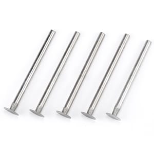 May include: Set of six silver-colored diamond-tipped grinding bits with a flat, circular head. Each bit has a long, thin shaft.
