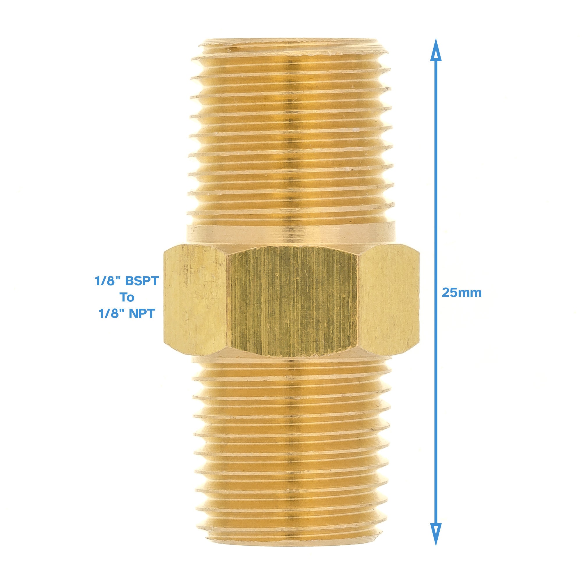 Tappo A Testa Esagonale In Ottone Massiccio 1/8 NPT Filettatura Maschio - Foto 13