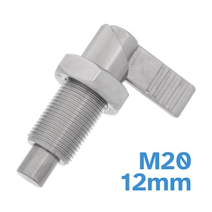 1pc M20 x 12mm Lever Indexing Spring Plunger With Stop Notch Stainless Steel Retractable Locking Thread Bolt Pin Threaded Index Accessories