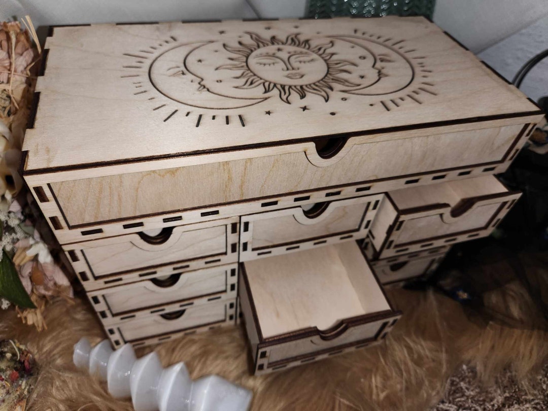 Large Tarot Card Holder, 10 Drawer Box, 9 Tarot Deck Holder, Tarot