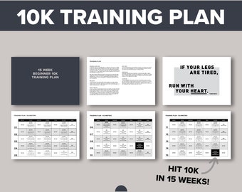 Beginner 10K Training Plan, Couch to 10K, 15 week 10K Running Programme, Printable A4 Runner Gift