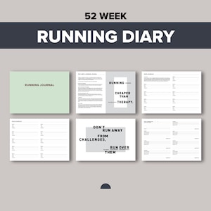 365 Running Journal, ongedateerde trainingsplanner en tracker, 52 weken hardloopdagboek logboek, runner cadeau, afdrukbare werkmap