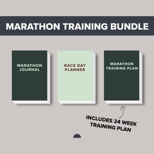 Marathon Bundle - Marathon Log Book, 24 Week Marathon Training Plan and Race Day Planner | Beginner Marathon Running Programme | PDF