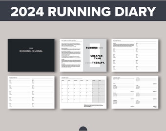 2024 Running Journal, Dated Training Planner and Tracker, 52 Week Running Diary Log book, 2024 Goals, Printable Workbook