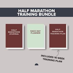 Half Marathon Bundle - Half Marathon LogBook, 16 Week Marathon Training Plan and Race Day Planner | Beginner Half Marathon Running Programme