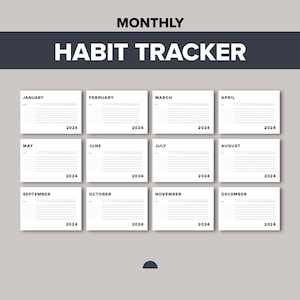 Tracker abitudini mensile stampabile, Tracker abitudini di corsa Orizzontale, Tracker routine, Sfida abitudini di 30 giorni, Download istantaneo PDF