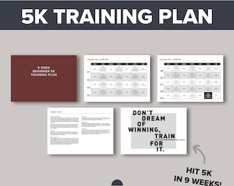 Beginner 5K Training Plan, Couch to 5K, 5K Running Programme, Printable A4 Runner Gift