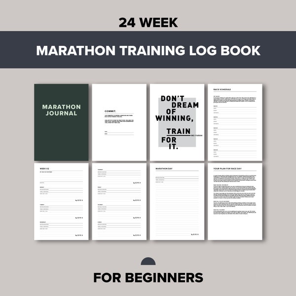 Marathon Training Diary Etsy
