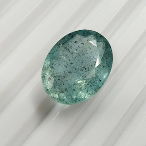 18.20mm X13.70mm X 7.80mm Natural Moss Aquamarine Faceted Oval Cut Gemstone, Faceted Loose Gemstone, Faceted Gemstone, Rarely find !!!!