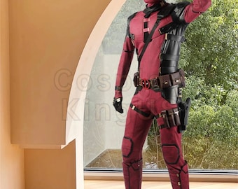 Deadpool 3 Wade Winston Cosplay Costume with Helmet Halloween Party Outfits