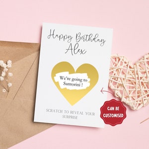 Carte à gratter pour révéler, carte surprise parfaite pour les fêtes de fin d'année, billet de concert, expérience, carte de jeune fille, carte à gratter d'anniversaire pour enfants