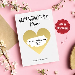 Scratch to Reveal Mother's Day Card, Personalised Mother's Day Surprise Scratch Card, Mum Present, Mum Scratch Card, I love You Mum Mums Day