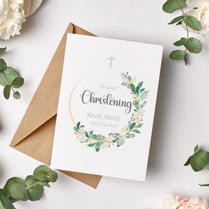 Tarjeta de bautizo personalizada, tarjeta de bautizo de niño, tarjeta con versículo bíblico, tarjeta de las Escrituras, sobre tu dedicación, recuerdo de bautizo, bautizo de bebé.