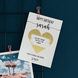 Surprise Scratch Card for Him or Her, Holiday Surprise Present, Secret Message Card, Gold Heart Scratch Card, Christmas Scratch Card, Gift image 7