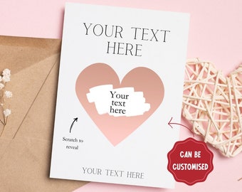 Créez votre propre carte à gratter surprise pour lui ou elle, cadeau surprise d'anniversaire, carte à gratter coeur, carte à gratter d'anniversaire, cadeau surprise