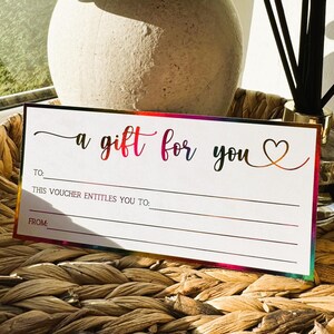 Foiled Heart Gift Voucher, Gift Card Special Occasions, Luxury Gift Certificate for Mum, Surprise Ticket Card Experience Gifts for Birthday