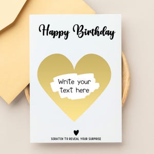 Tarjeta Rasca y Gana Sorpresa para Él o Ella, Cupón Personalizado, Regalo Revelación para Niños y Adultos, Experiencia con Cupones, Mensaje Secreto Oculto