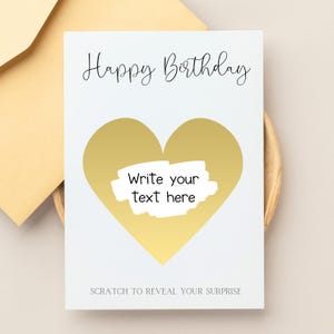 Carte à gratter surprise pour lui ou elle, bon d'achat personnalisé, cadeau pour enfants et adultes, bon d'achat personnalisé, message secret caché