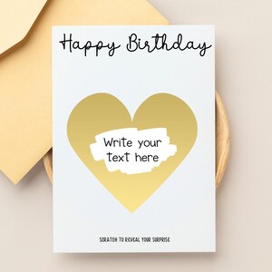Carte à gratter surprise pour lui ou elle, bon d'échange, bon d'achat personnalisé, cadeau pour enfants et adultes, message secret caché