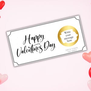 Carte à gratter surprise pour la Saint-Valentin, carte-cadeau personnalisée pour la Saint-Valentin, bon cadeau amour, grattage et révélation de la Saint-Valentin