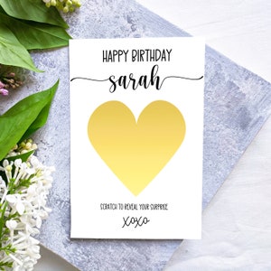 Surprise Scratch Card for Him or Her, Holiday Surprise Present, Secret Message Card, Gold Heart Scratch Card, Christmas Scratch Card, Gift image 6