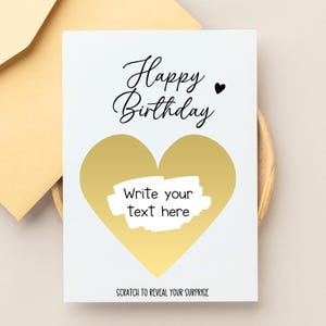 Carte à gratter surprise pour lui, message secret caché, bon d'achat personnalisé, cadeau pour enfants et adultes, bon d'expérience