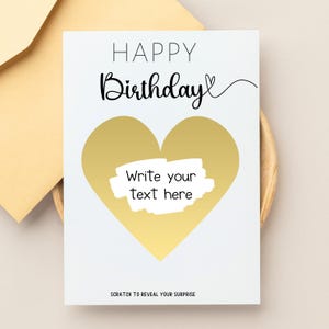 Bon personnalisé, cadeau pour enfants et adultes, message secret caché, bon d'achat expérience, carte à gratter surprise pour lui/elle