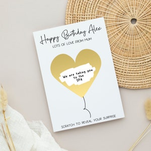 Carte à gratter surprise pour lui ou elle, cadeau d'anniversaire surprise pour papa et maman, carte d'anniversaire à gratter et révéler, révélation surprise pour ados