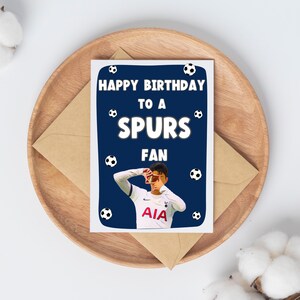 Tottenham Geburtstagskarte, Geburtstags-Spurs-Fan, handgemachte Karte mit Ihren Lieblings-K-Idolen, Football Karte, Sohn Geliebter Spurs Fan Geschenke