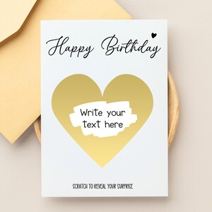 Bon personnalisé, carte à gratter surprise pour lui, cadeau pour enfants et adultes, bon d'achat, message secret caché