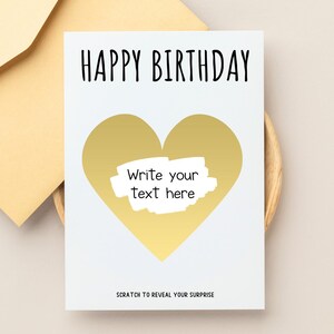 Bon personnalisé, cadeau pour enfants et adultes, bon d'expérience, message secret caché, carte à gratter surprise pour lui ou elle