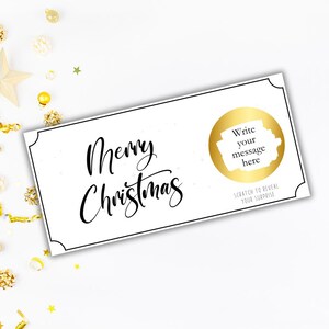 Carte à gratter surprise de Noël, carte-cadeau personnalisée pour Noël, chèque-cadeau de Noël, grattage et révélation de la surprise de Noël