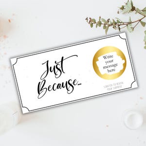 Carte cadeau personnalisée, carte cadeau surprise à gratter, bon cadeau amour, grattez et révélez la surprise, un cadeau pour vous
