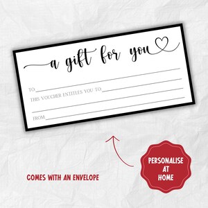Bon cadeau surprise, carte cadeau personnalisée, bon cadeau amour, chèque cadeau surprise, bon Un cadeau pour vous