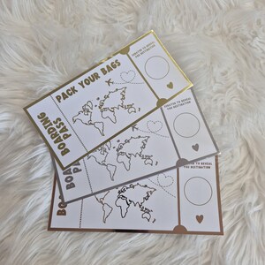 Boarding Pass Foiled Voucher, Geschenkkarte Besondere Anlässe, Überraschungsticketkarte Erlebnisgeschenke für Geburtstag, Überraschungsurlaub offenbaren