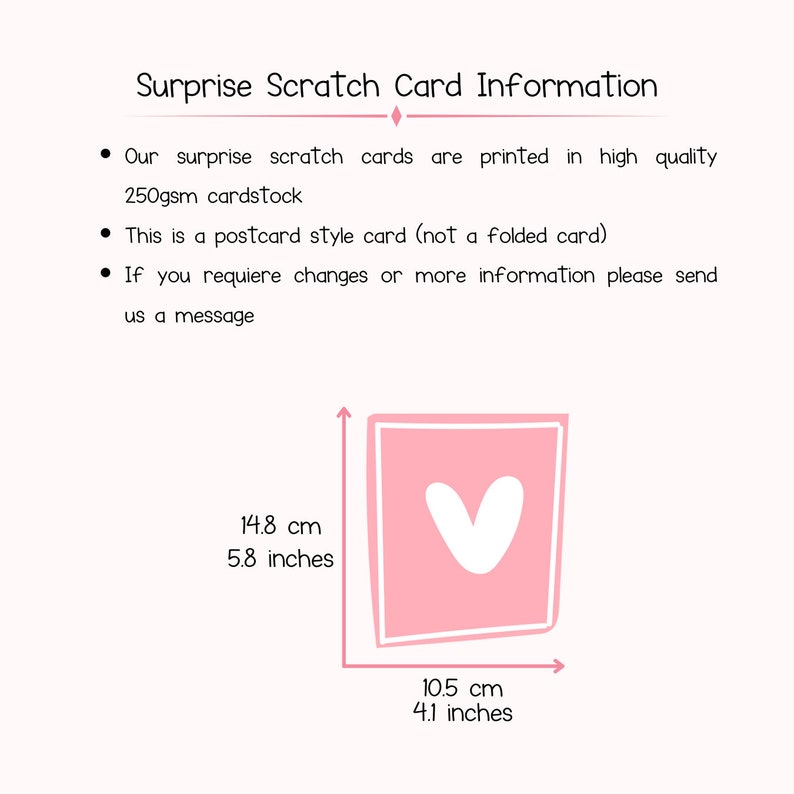 Surprise Scratch Card for Him or Her, Holiday Surprise Present, Secret Message Card, Gold Heart Scratch Card, Christmas Scratch Card, Gift image 8